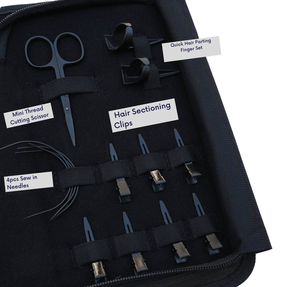 Hair Extension Tools Kit for Micro Bead Removal Tape In Plier & Curved Needles - Cross Edge Corporation