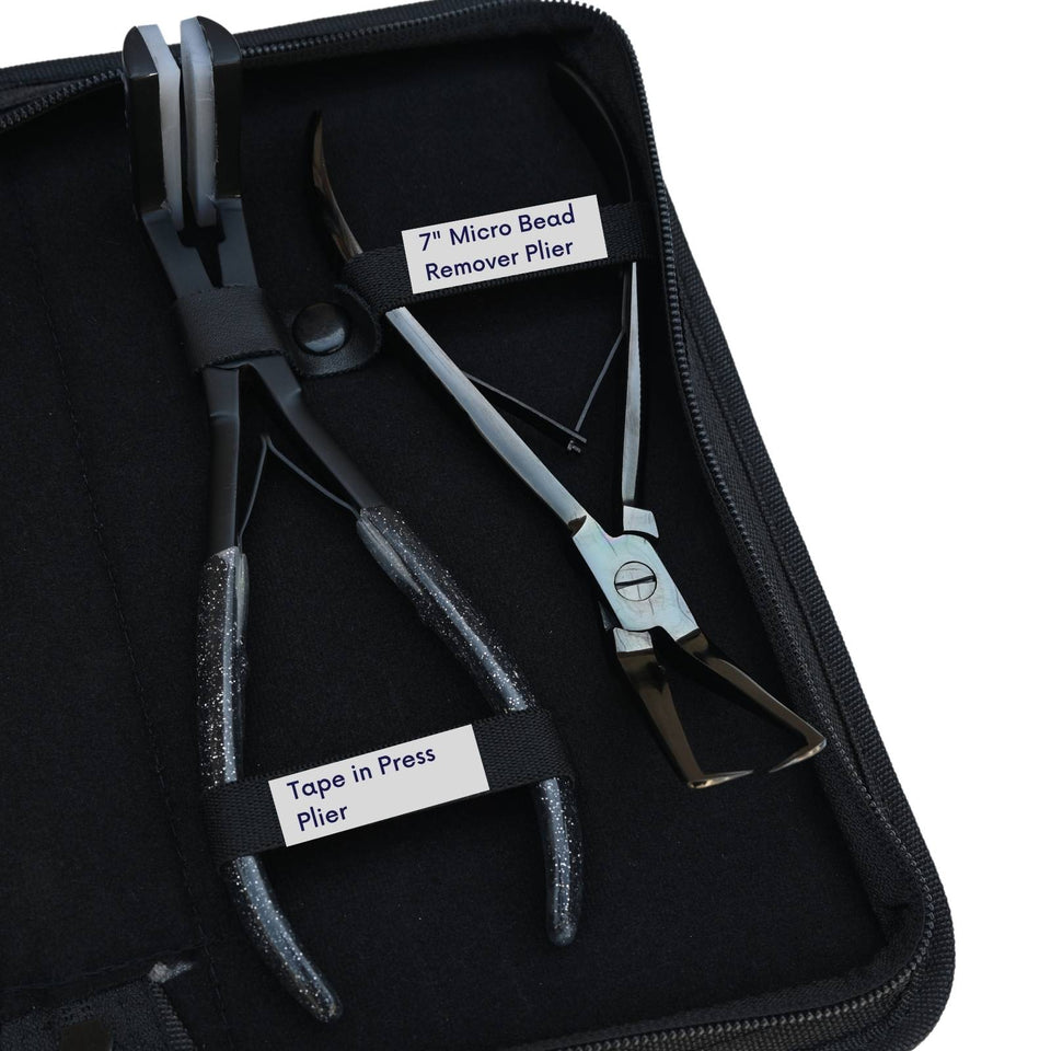 Hair Extension Tools Kit for Micro Bead Removal Tape In Plier & Curved Needles - Cross Edge Corporation