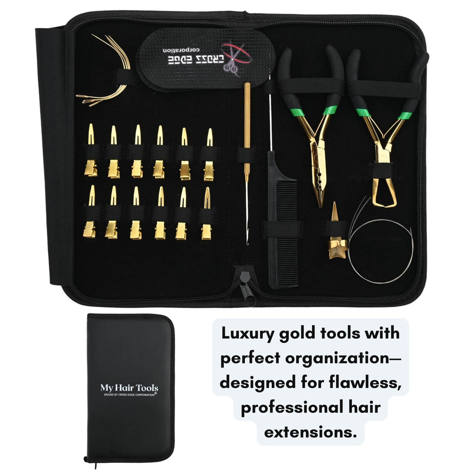 Hair Extension Tool Kit with Crimping Plier, Hook Tool & Wire Gripper Set - Cross Edge Corporation