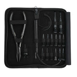 Hair Extension Tool Kit with Flat Crimping Plier, Hook Loop Set & Duckbill Clips - Cross Edge Corporation