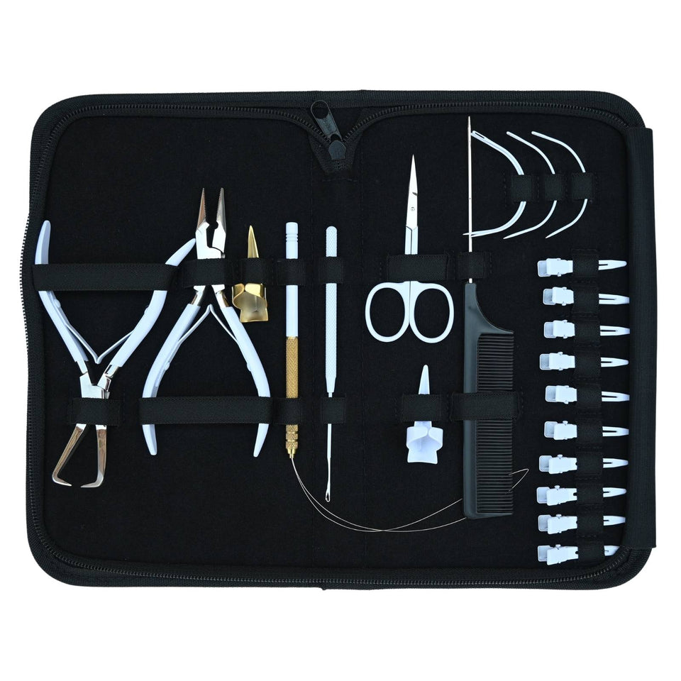 Hair Extension Tools Kit for Micro Bead Crimping Removal Hook Loop Curved Needles - Cross Edge Corporation