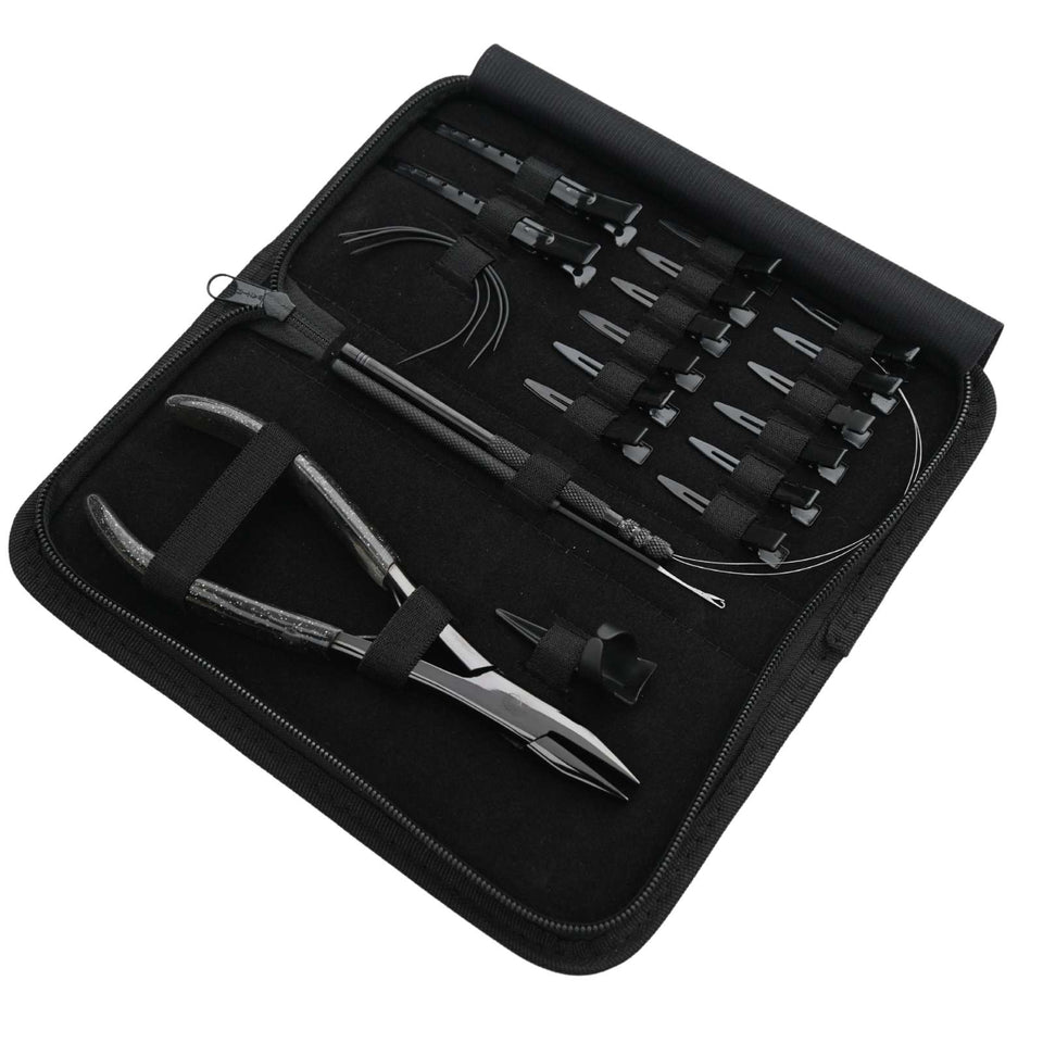Hair Extension Tool Kit with Flat Crimping Plier, Hook Loop Set & Duckbill Clips - Cross Edge Corporation