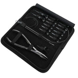 Hair Extension Tool Kit with Flat Crimping Plier, Hook Loop Set & Duckbill Clips - Cross Edge Corporation