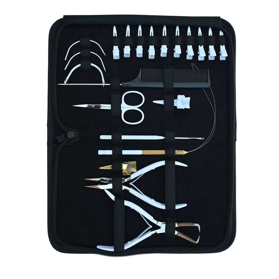 Hair Extension Tools Kit for Micro Bead Crimping Removal Hook Loop Curved Needles - Cross Edge Corporation