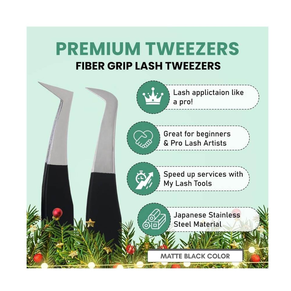 Fiber Tip Lash Tweezers for Eyelash Extensions Professional SET OF 4 - Cross Edge Corporation
