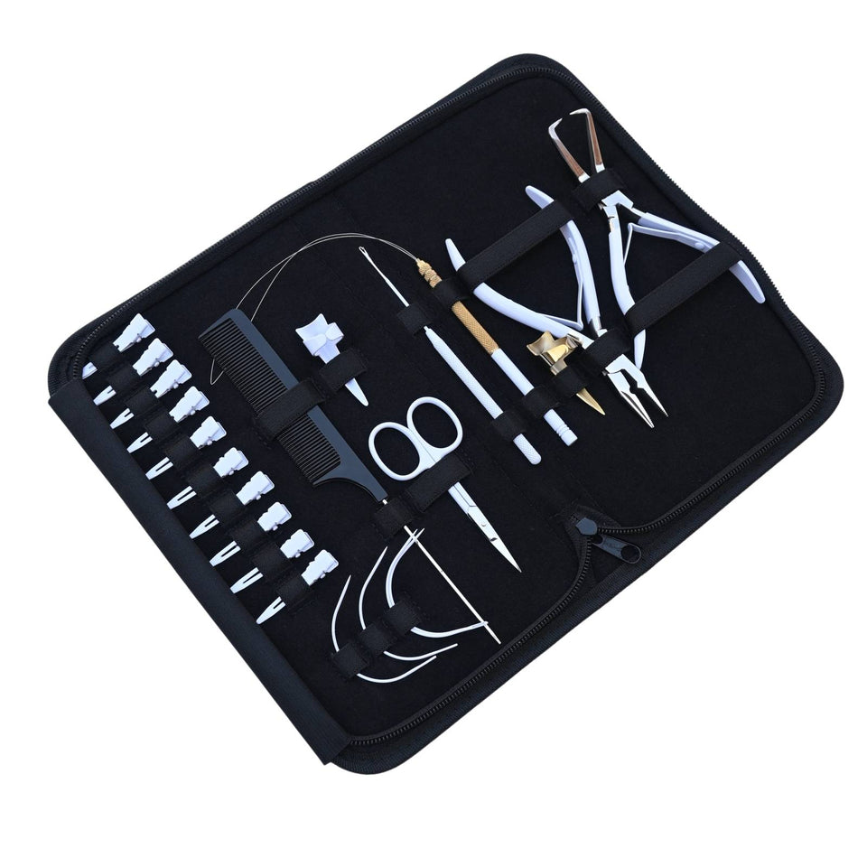 Hair Extension Tools Kit for Micro Bead Crimping Removal Hook Loop Curved Needles - Cross Edge Corporation