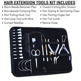 Hair Extension Tools Kit for Micro Bead Crimping Removal Hook Loop Curved Needles - Cross Edge Corporation