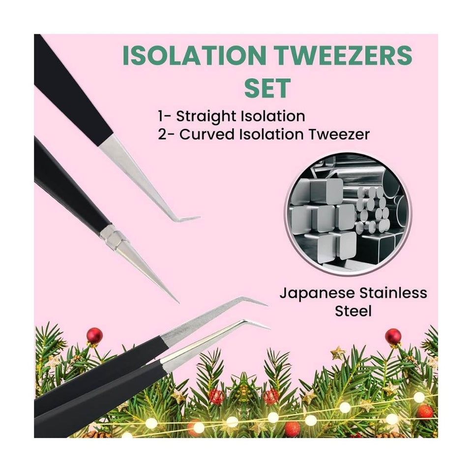 Fiber Tip Lash Tweezers for Eyelash Extensions Professional SET OF 4 - Cross Edge Corporation