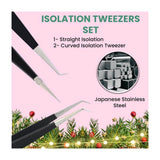 Fiber Tip Lash Tweezers for Eyelash Extensions Professional SET OF 4 - Cross Edge Corporation