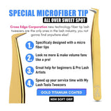 Lash Tweezers for Eyelash Extension Precision Fiber Tip - Cross Edge Corporation