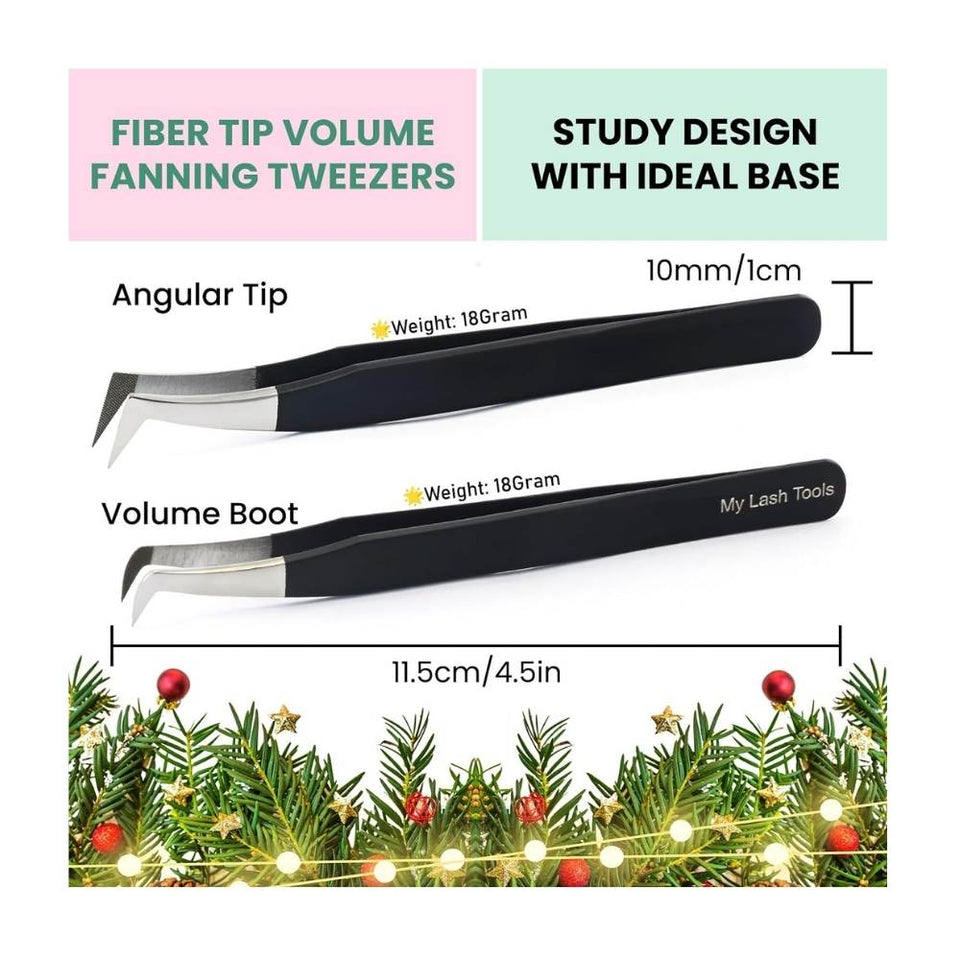 Fiber Tip Lash Tweezers for Eyelash Extensions Professional SET OF 4 - Cross Edge Corporation