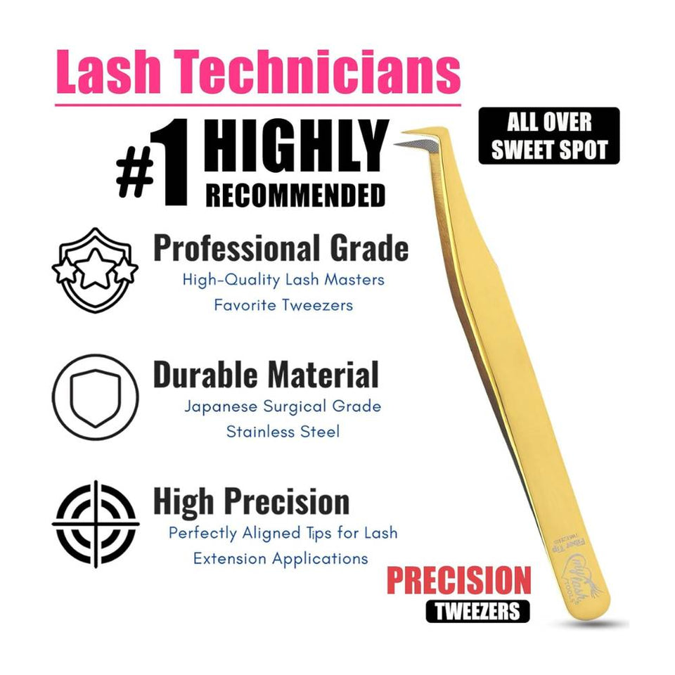 Lash Tweezers for Eyelash Extension Precision Fiber Tip - Cross Edge Corporation