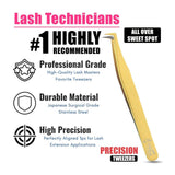 Lash Tweezers for Eyelash Extension Precision Fiber Tip - Cross Edge Corporation