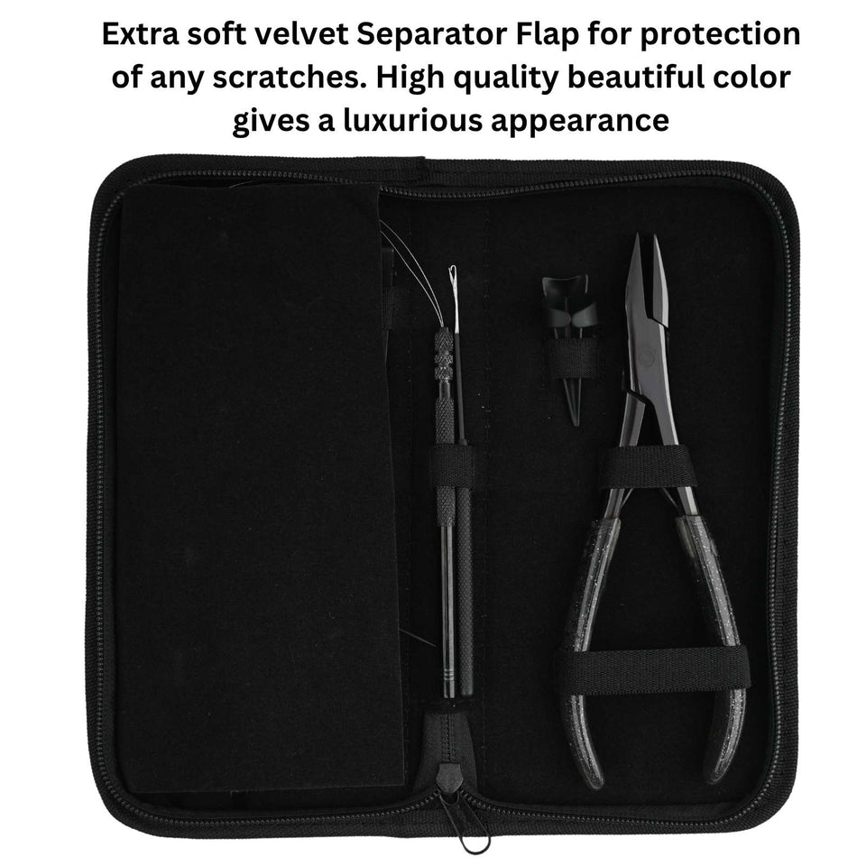Hair Extension Tool Kit with Flat Crimping Plier, Hook Loop Set & Duckbill Clips - Cross Edge Corporation