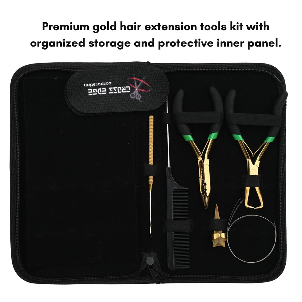 Hair Extension Tool Kit with Crimping Plier, Hook Tool & Wire Gripper Set - Cross Edge Corporation