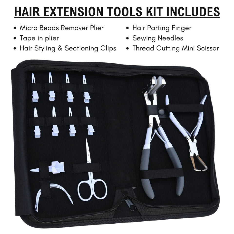 Hair Extension Tools Kit for Nano Bead Removal Tape In Plier Duckbill Clips - Cross Edge Corporation