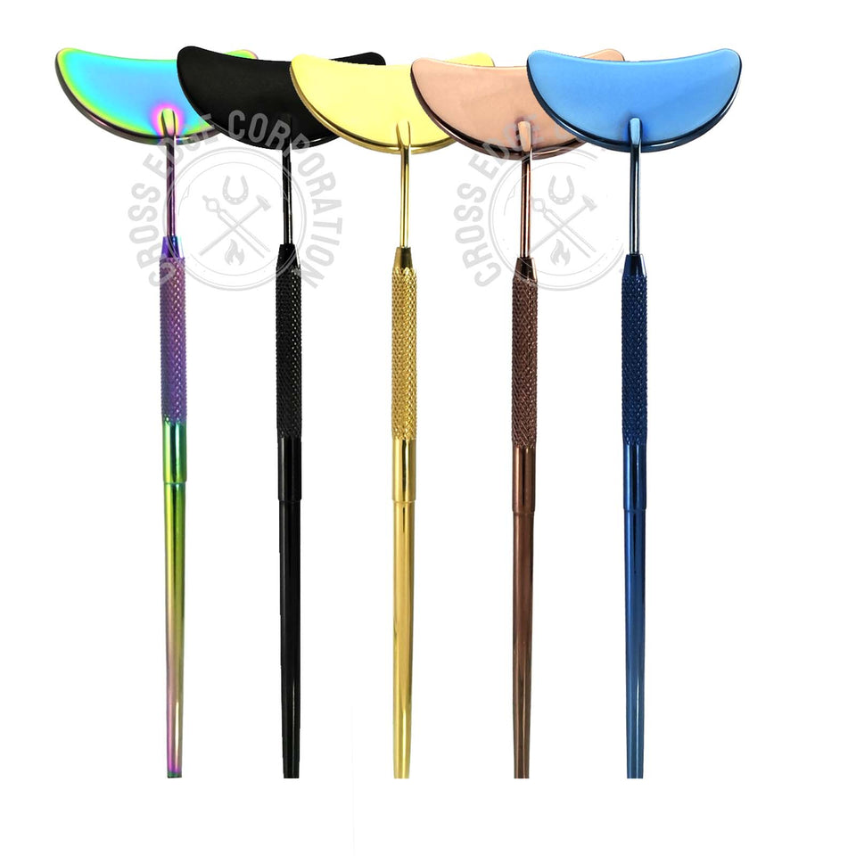Eyelash Extension Mirror - Half Moon Shape (Black)