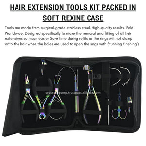 Rainbow All in one Hair extension tools | The Keratin Bond Cutter| Tape in Extension Plier - Cross Edge Corporation