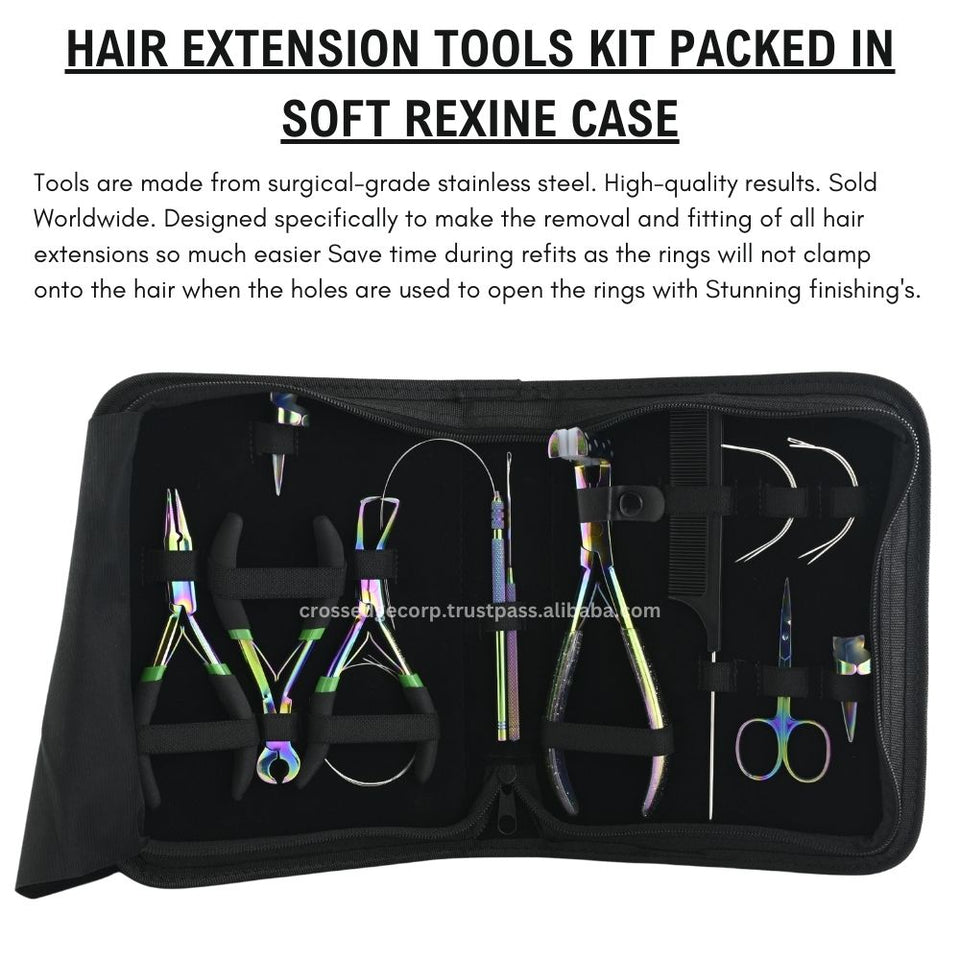 Rainbow All in one Hair extension tools | The Keratin Bond Cutter| Tape in Extension Plier - Cross Edge Corporation