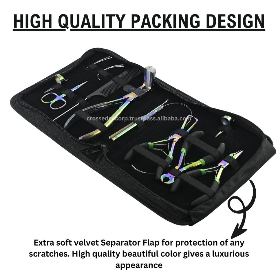 Rainbow All in one Hair extension tools | The Keratin Bond Cutter| Tape in Extension Plier - Cross Edge Corporation