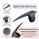 Hair Parting & Sectioning Ring Stainless Steel Finger Braiding Hair Pick Tools Quick Installation of Human Hair Extension Tools