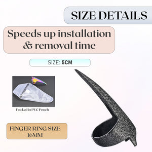 Hair Parting & Sectioning Ring Stainless Steel Finger Braiding Hair Pick Tools Quick Installation of Human Hair Extension Tools