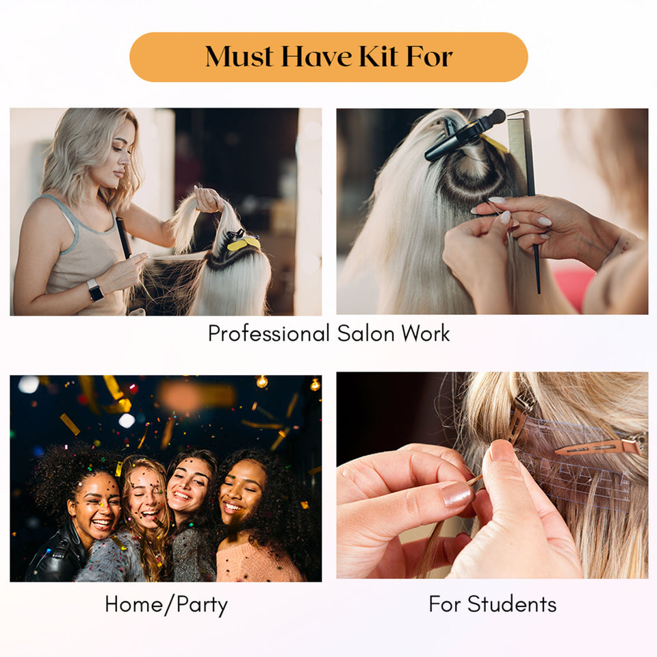 Hair Parting & Sectioning Ring Stainless Steel Finger Braiding Hair Pick Tools Quick Installation of Human Hair Extension Tools