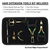 Hair Extension Tool Kit with 3 Hole Nano Bead Crimper & Hook Tool Set - Cross Edge Corporation