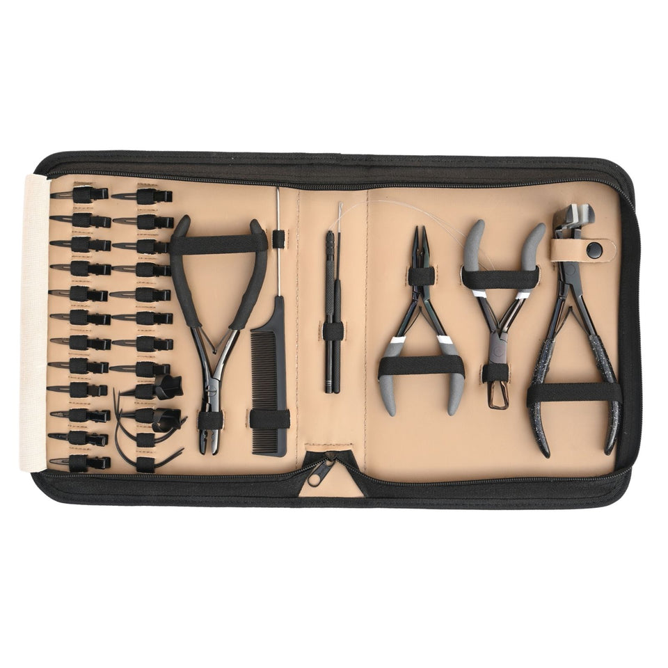 Hair Extension Tool Kit with Flat Crimping Plier, Tape In Press Tool Tail Comb - Cross Edge Corporation