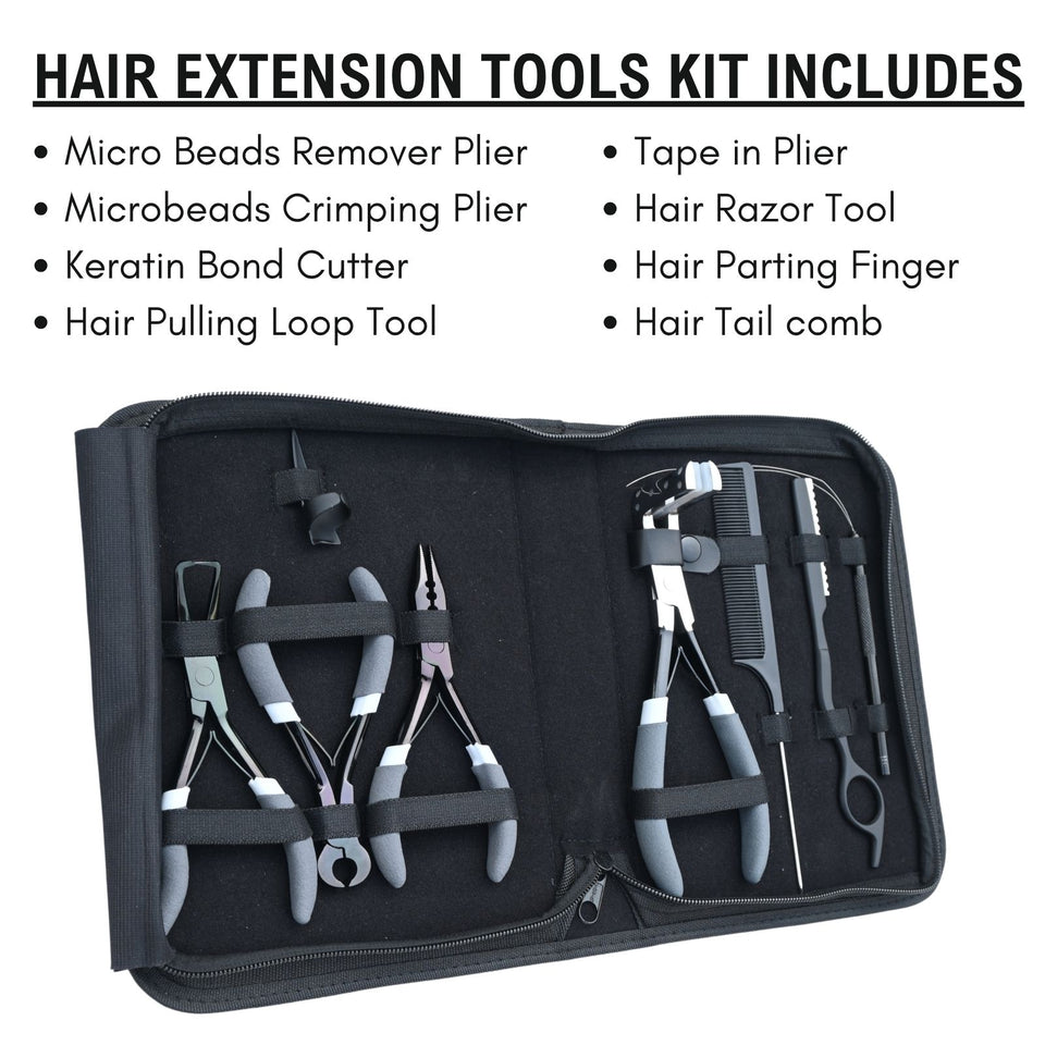 Hair Extension Tool Kit with Tape In Plier, Bond Cutter & Hair Razor Tool - Cross Edge Corporation