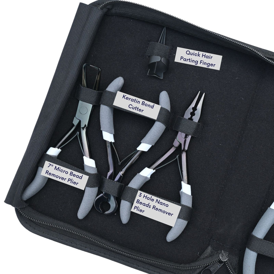 Hair Extension Tool Kit with Tape In Plier, Bond Cutter & Hair Razor Tool - Cross Edge Corporation