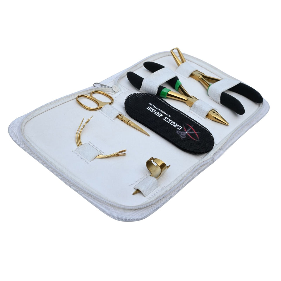 Hair Extension Tool Kit with Crimping Plier, Hair Velcro & Curved Mini Scissor - Cross Edge Corporation