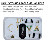 Hair Extension Tool Kit with Crimping Plier, Hair Velcro & Curved Mini Scissor - Cross Edge Corporation