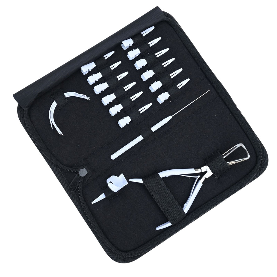 Hair Extension Tool Kit with Loop Tools, Bead Remover & Sectioning Clips - Cross Edge Corporation