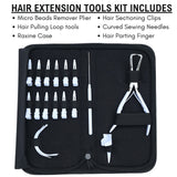 Hair Extension Tool Kit with Loop Tools, Bead Remover & Sectioning Clips - Cross Edge Corporation