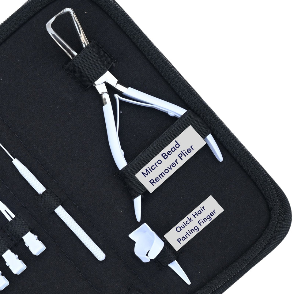 Hair Extension Tool Kit with Loop Tools, Bead Remover & Sectioning Clips - Cross Edge Corporation