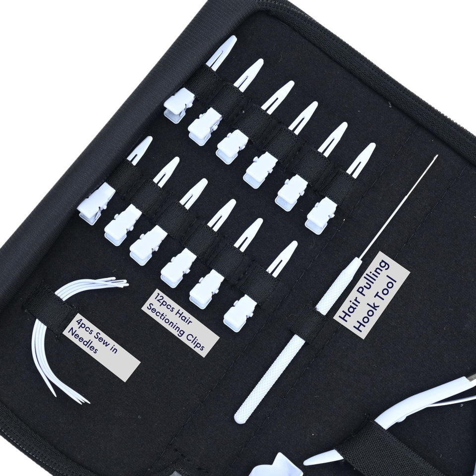 Hair Extension Tool Kit with Loop Tools, Bead Remover & Sectioning Clips - Cross Edge Corporation