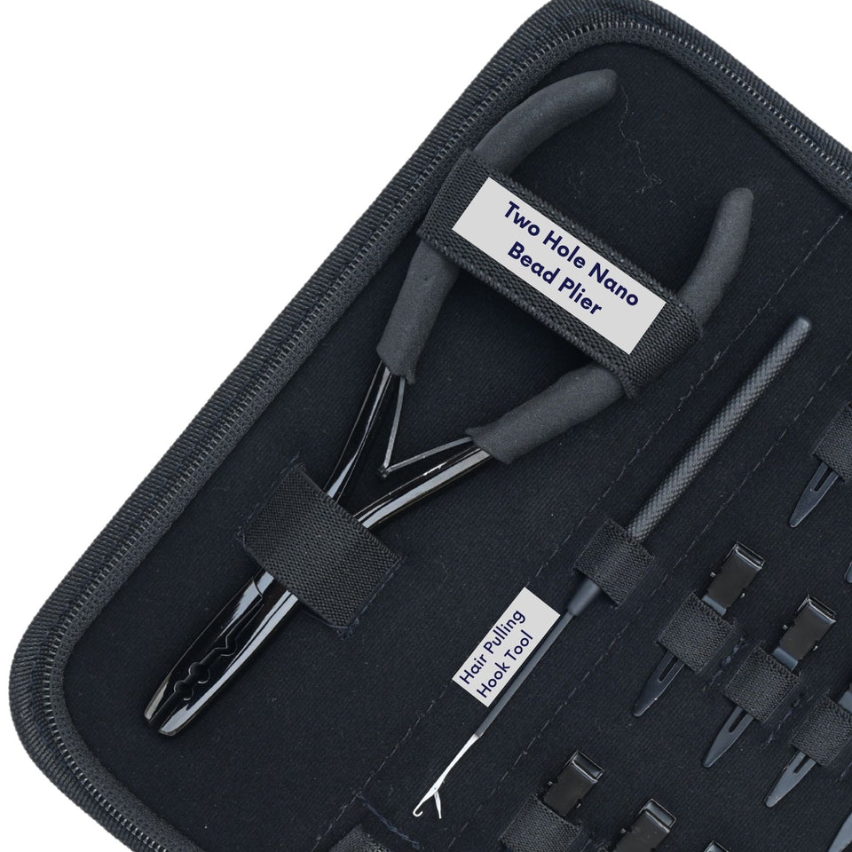 Hair Extension Tool Kit with Crimping Plier, Loop Tools & Sectioning Clips - Cross Edge Corporation