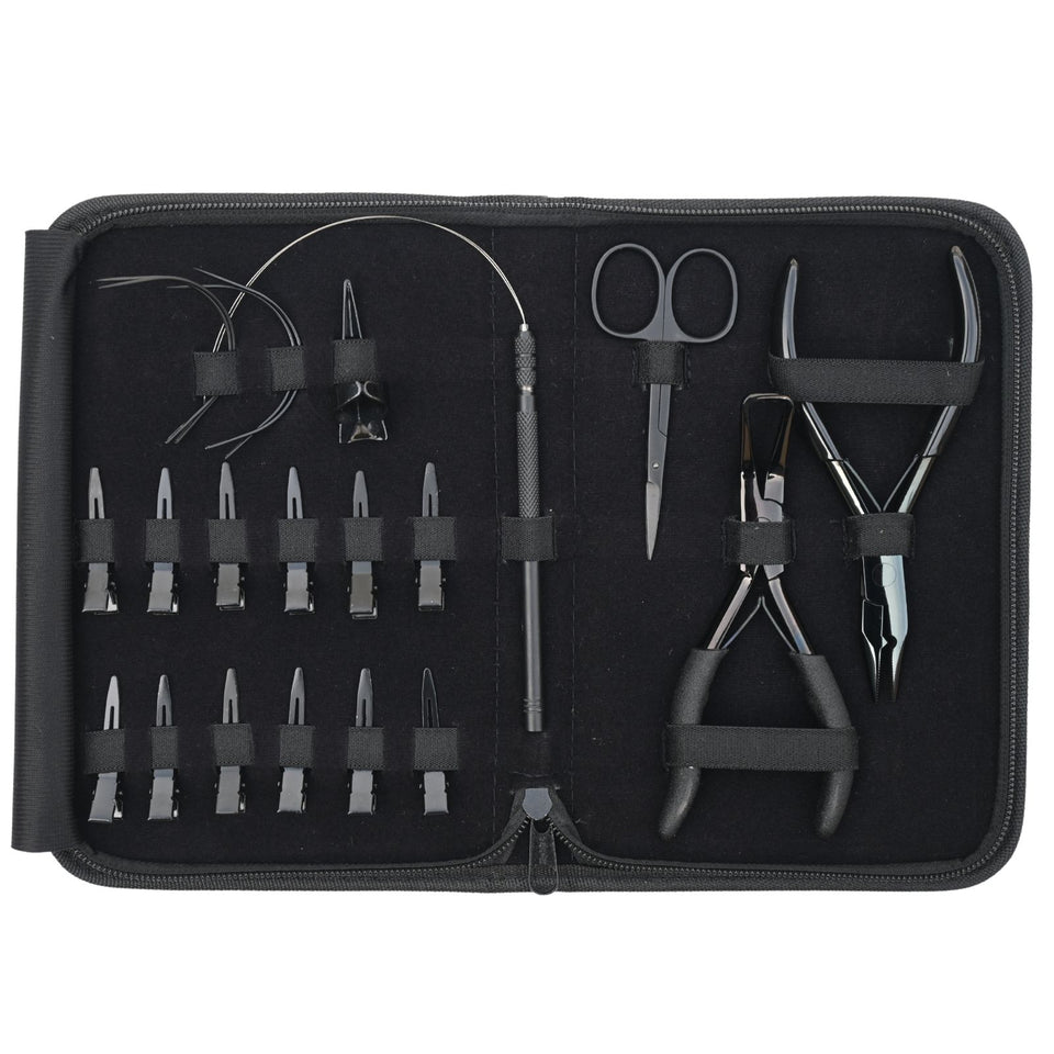 Hair Extension Tool Kit with Crimping Plier, Loop Tool & Curved Sewing Needles - Cross Edge Corporation