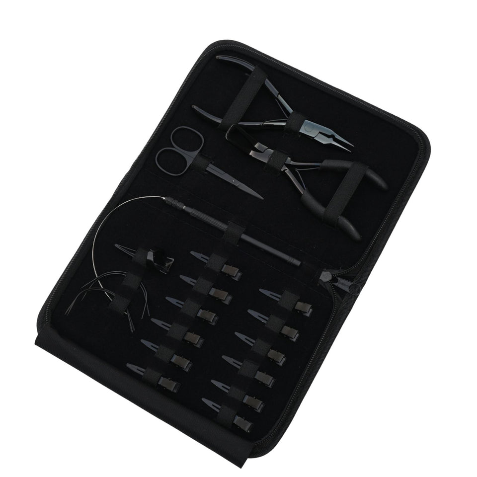 Hair Extension Tool Kit with Crimping Plier, Loop Tool & Curved Sewing Needles - Cross Edge Corporation