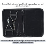 Hair Extension Tool Kit with Crimping Plier, Loop Tool & Curved Sewing Needles - Cross Edge Corporation