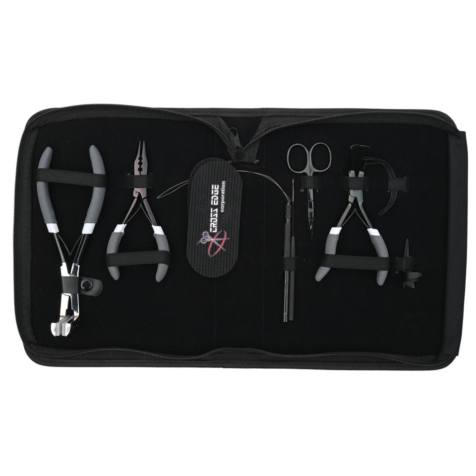 Hair Extension Tool Kit with Tape Press Plier, Pulling Hook Loop Tools - Cross Edge Corporation