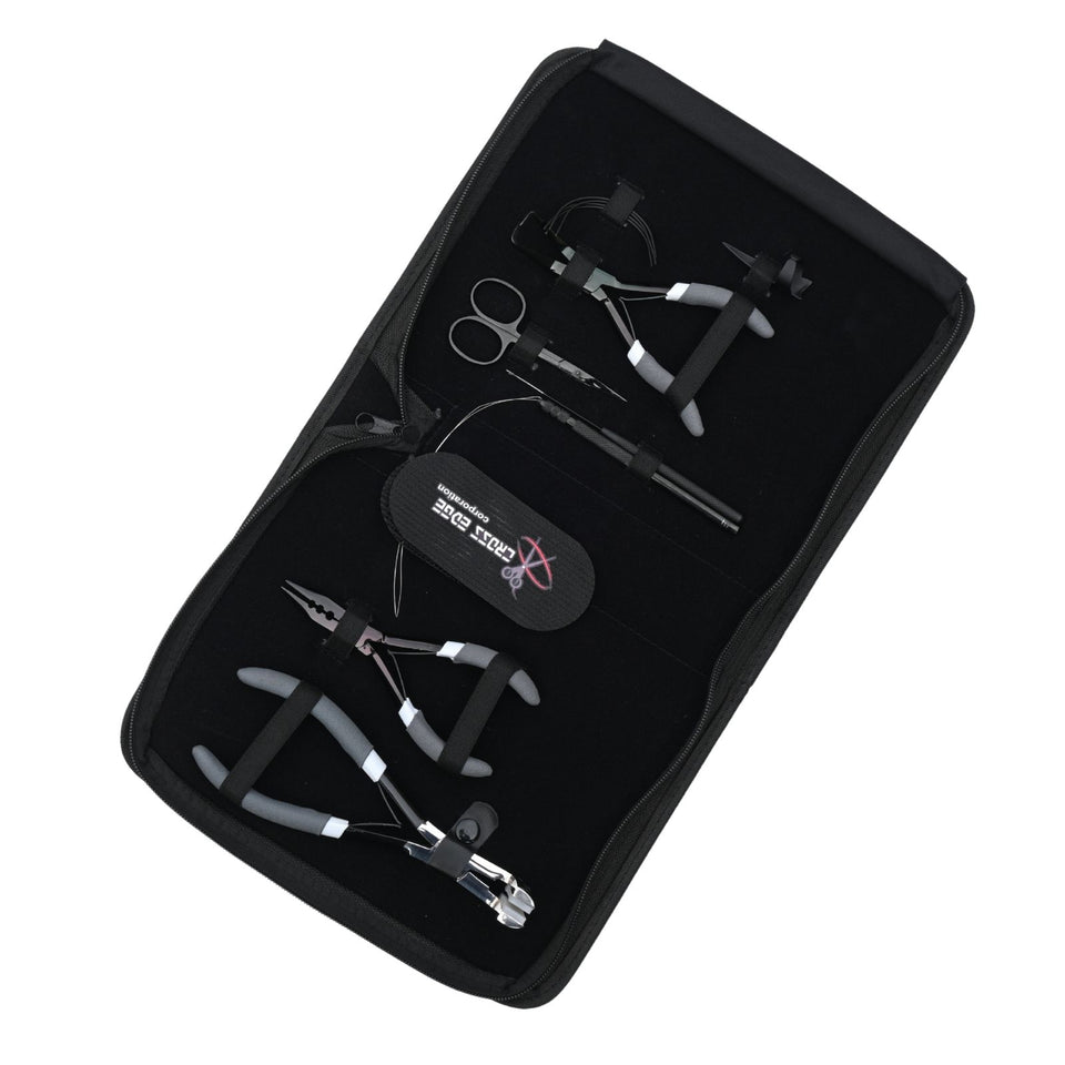 Hair Extension Tool Kit with Tape Press Plier, Pulling Hook Loop Tools - Cross Edge Corporation