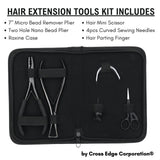 Hair Extension Tool Kit with 7 Inch Bead Remover & Two Hole - Cross Edge Corporation