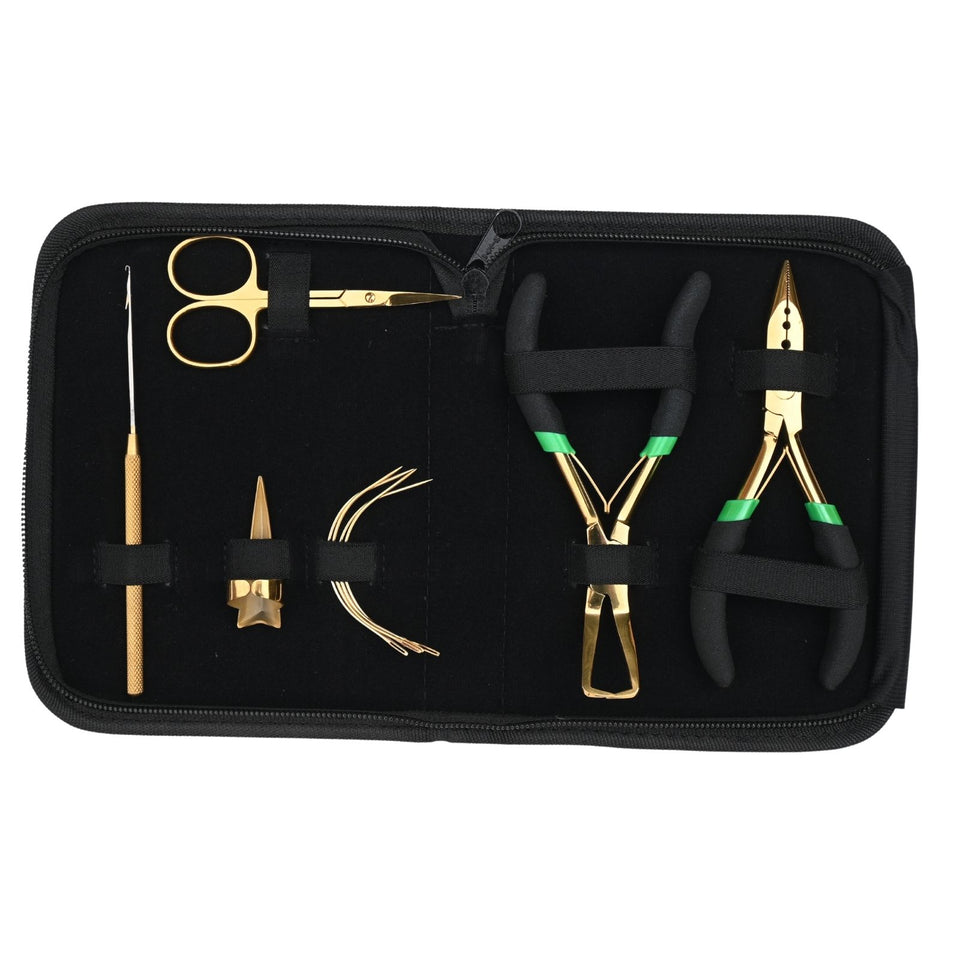Hair Extension Tool Kit with 3 Hole Nano Bead Crimper & Hook Tool Set - Cross Edge Corporation