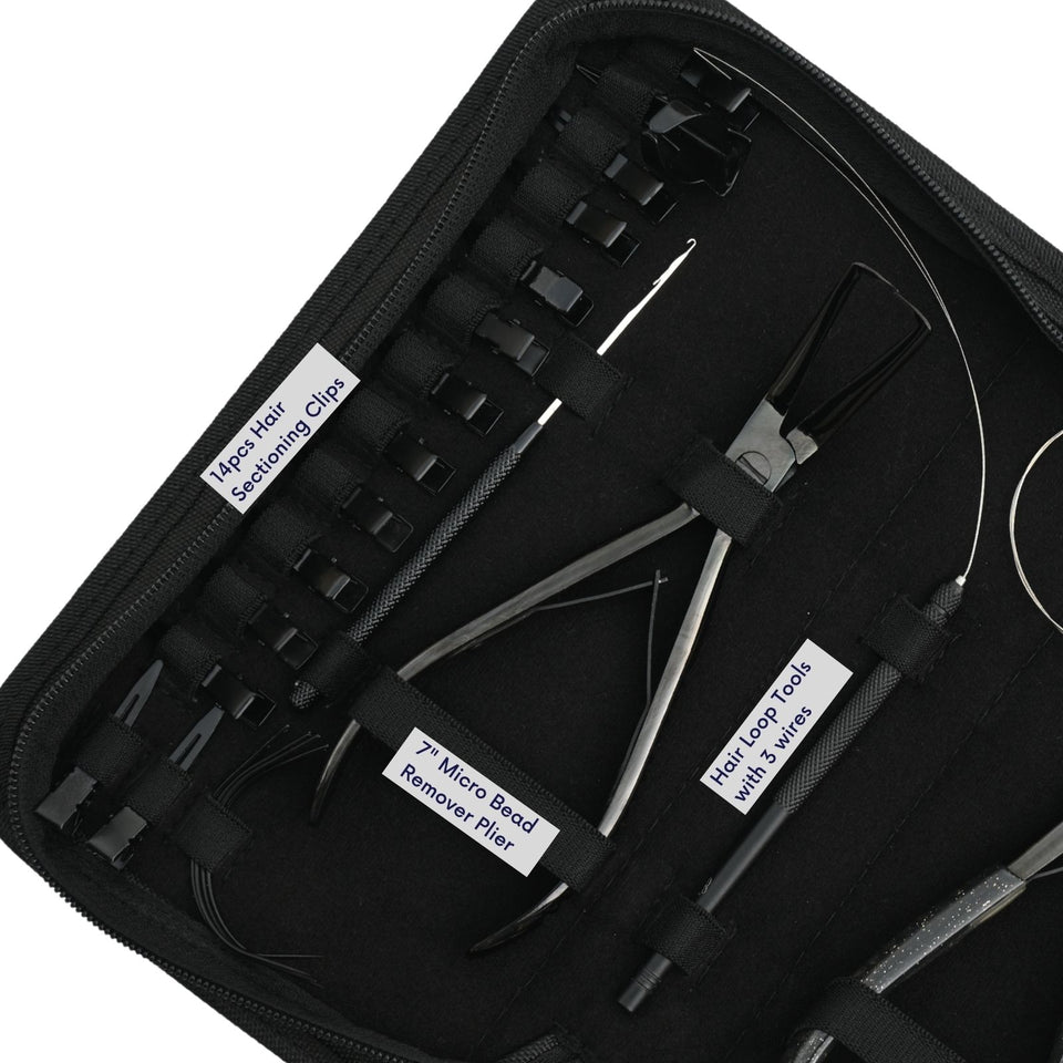 Hair Extension Tool Kit with Micro Bead Remover, Crimping Plier & Tape In Tools - Cross Edge Corporation