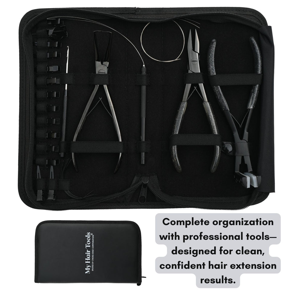 Hair Extension Tool Kit with Micro Bead Remover, Crimping Plier & Tape In Tools - Cross Edge Corporation