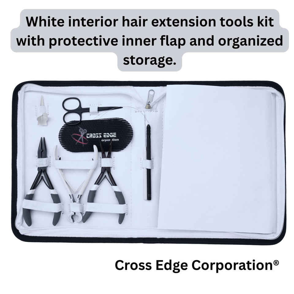 Hair Extension Tool Kit with Tape Press Plier, Bond Cutter & Crimping Tools - Cross Edge Corporation