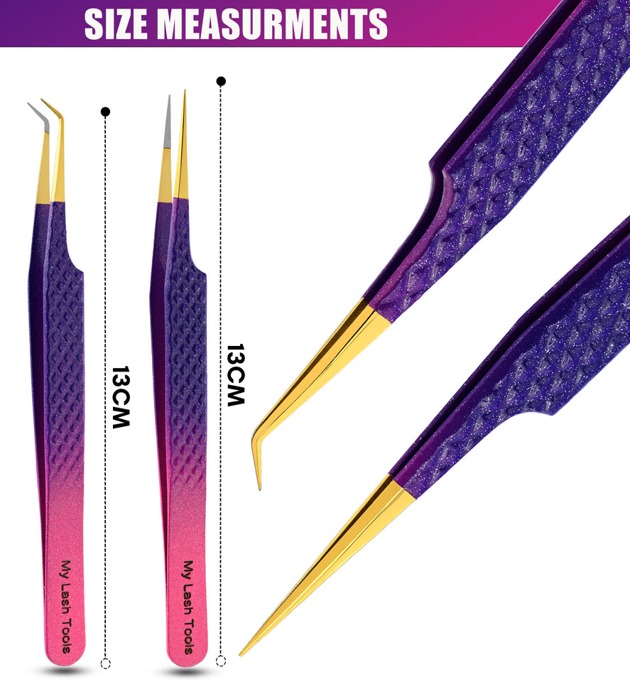 Tweezers Professional Lashing Tweezers, 2Pcs Stainless Steel - Cross Edge Corporation