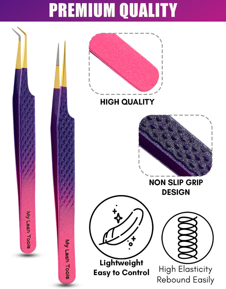 Tweezers Professional Lashing Tweezers, 2Pcs Stainless Steel - Cross Edge Corporation